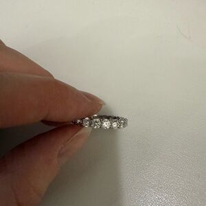 Elegant Silver Band with Clear Stones